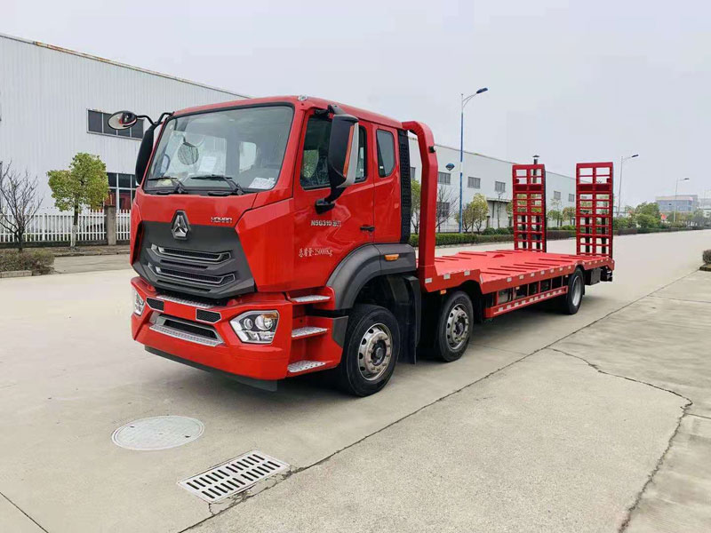 國六重汽豪沃新款小三軸平板運輸車