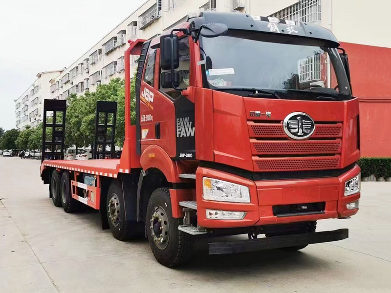國六解放J6前四后八平板運輸車