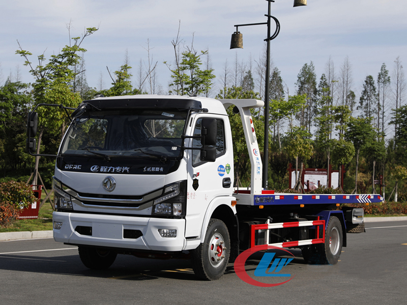 國六東風多利卡D7一拖二平板車