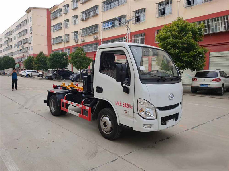 國六3方藍牌躍進勾臂垃圾車