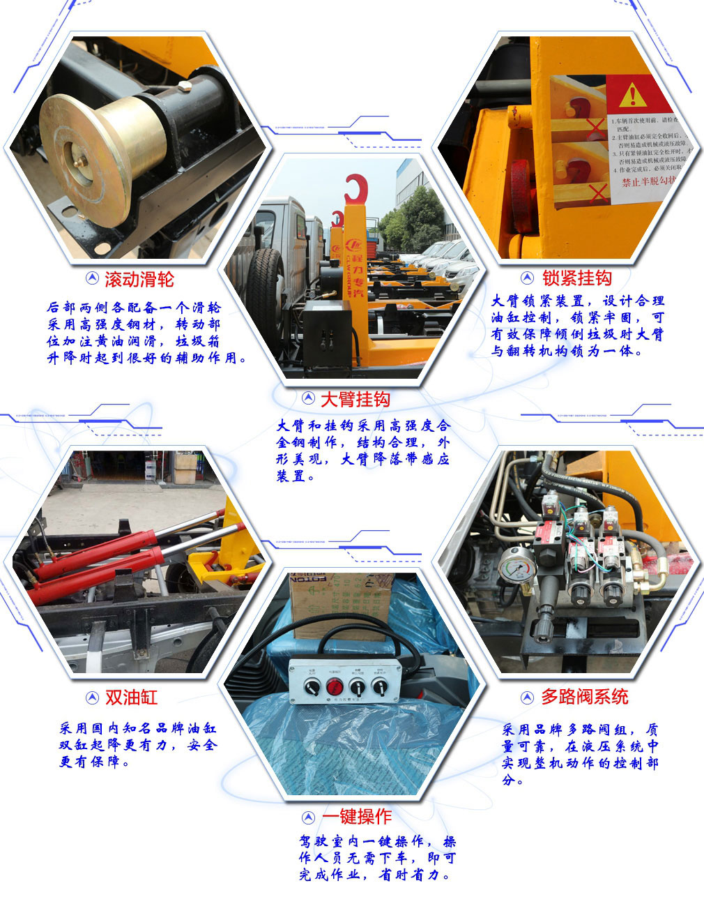 國(guó)六3-4方藍(lán)牌長(zhǎng)安勾臂垃圾車(chē)